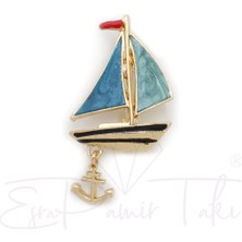 Esra Pamir Çapalı Yelkenli Broş