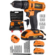 Pro+ Durable England Technology Darbeli 56 V 5 Ah Bakır Sargılı Çift Akülü Şarjlı Vidalama Matkapse