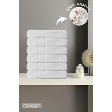 6'lı Beyaz Greek Mini El, Yüz Havlusu 75GR. - 30X50 Cm, %100 Pamuk, Spa ve Otel Havlusu