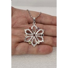 7 Çakra Taşlı Kolye Çiçek Motifli 236-C4