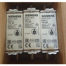 Siemens 3NA3803 Bıçaklı Sigorta NH000 10 Amper Gl/gg 500 V Ac
