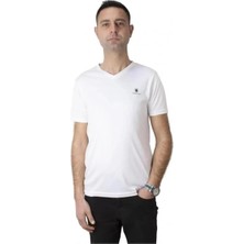 Lumberjack CT104 PES V T-SH 5F V Yaka Kırık Beyaz Erkek Kısa Kol T-shirt 101939404