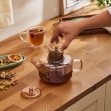 Karaca Flat Borosilikat Cam Midi Çaydanlık Amber