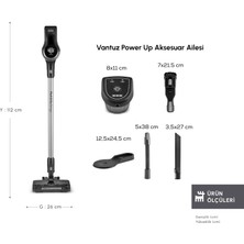 Karaca Vantuz Power Up 25 W Dikey Süpürge Black