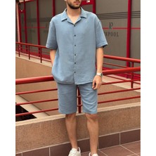 Erkek, apaş yaka, yazlık, %100 pamuklu, Müslin dokuma, Alt-Üst Takım G14-303