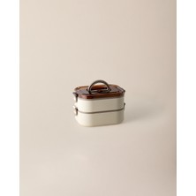 Madame Coco Rily 2 Katlı İçi Çelik Saklama Kabı - Bej