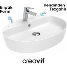 Creavit LP061 Loop Tezgah üstü Dikdörtgen Çanak Lavabo 45x60 cm