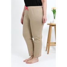 Moda Serdem Kadın Pamuklu Büyük Beden Alt Pijama 27559 Bej