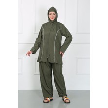 Moda Serdem Büyük Beden Tesettür Büyük Mayo Haki 44010