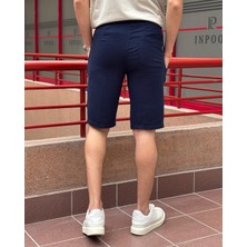 Erkek, bel lastikli, Regular Fit, Müslin dokuma, %100 pamuk, yazlık şort-bermuda 303