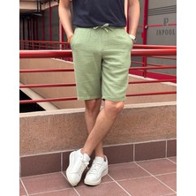 Erkek, bel lastikli, Regular Fit, Müslin dokuma, %100 pamuk, yazlık şort-bermuda 303