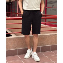 Erkek, bel lastikli, Regular Fit, Müslin dokuma, %100 pamuk, yazlık şort-bermuda 303