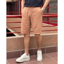 Erkek, bel lastikli, Regular Fit, Müslin dokuma, %100 pamuk, yazlık şort-bermuda 303