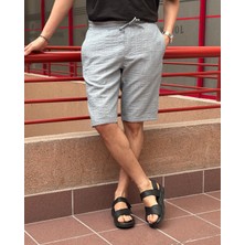 Erkek, beli lastikli, Regular fit, gofreli dokuma kumaş, keten karışımlı, Şort-Bermuda 297