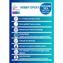 Power Time Epoxy Hobi Epoksi Ocean & Sea/ Deniz Efekti Ultra Şeffaf ve Parlak Epoksi Reçine Ince Döküm Yoğun Kıvam