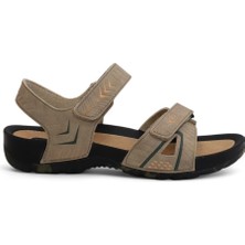 2145-9829 Tam Anatomik Bantlı Günlük ve Deniz,havuz Gibi Islak Zeminler Için Uyumlu Erkek Sandalet - NKT02145-KUM-44