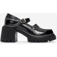 Kadın Platform Kalın Topuklu Kadın Ayakkabı Gerçek Rugan Deri Rc 27754