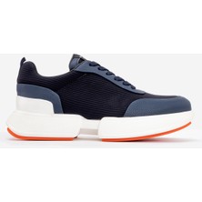 Erkek Yüksek Taban Bağcıklı Deri Comfort Sneaker