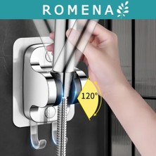 Yeni Tasarım Askılı, Delme Yok, Yapışkanlı, Ayarlanabilir, Krom El Duşu Tutacağı, Duş Mafsalı R5011-K