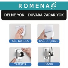 Yeni Tasarım Askılı, Delme Yok, Yapışkanlı, Ayarlanabilir, Krom El Duşu Tutacağı, Duş Mafsalı R5011-K