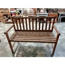 Rusthing Ahşap Bahçe Bankı Kolçaklı Dış Mekan Sandalyesi Ceviz Renkli 116 x 48 x 90