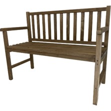 Rusthing Ahşap Bahçe Bankı Kolçaklı Dış Mekan Sandalyesi Ceviz Renkli 116 x 48 x 90