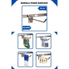 25 cm - 45 Adet Kanallı Pano Kancası Raf Askısı