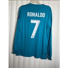 R.e.a.l M.a.d.r.i.d 2017/18 Sezonu Cristiano Ronaldo Deplasman Turkuaz Yetişkin Uzun Kol Forma