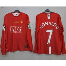 Manchester/united 2008 Moskova Ronaldo Uzun Kol Yetişkin Forma