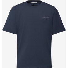 T-Shirt With Side Slits And Contrasting Details Blue