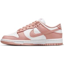 Nike Dunk Low Leather Unisex Sneaker Hakiki Deri Beyaz Pembe Spor Ayakkabı