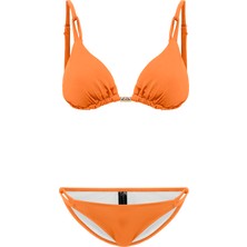 Aquaviva Kadın Nar Çiçegi  Izabella Gold Aksesuarlı Üçgen Bikini Takımı