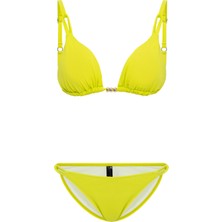 Aquaviva Kadın Neon Yeşil Izabella Gold Aksesuarlı Üçgen Bikini Takımı
