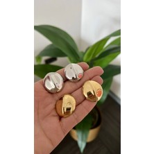 Oval Plaka Küpe 3.2 cm