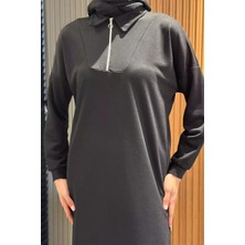 Yarım Fermuarlı Tesettür Elbise P-00013106