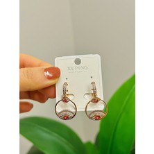 Vıp Seri Göz Küpe (Pembe Taşlı)