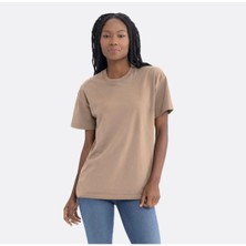 Loose Fit Basic Taş Rengi T-Shirt