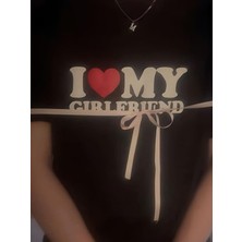 Trend I Love My Girlfriend Baskılı Sevgililer Günü Couple Çift T-Shirt