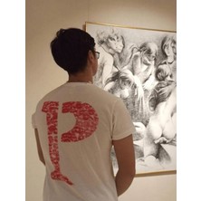 Sevgiliye Harfli Öpücük Kiss Design Baskılı Oversize Unisex T-Shirt