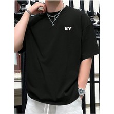 Unisex Ny Baskılı Oversize T-Shirt