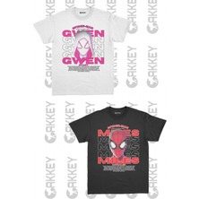 Spiderman&gwen Baskılı Oversize Sevgili Couple T-Shirt Modelleri