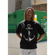 Çapa Baskılı Unisex Oversize Tshirt