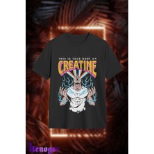 Unisex Oversize - Creatine Baskılı T-Shirt