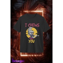 Unisex Oversize - I Chews You Baskılı T-Shirt