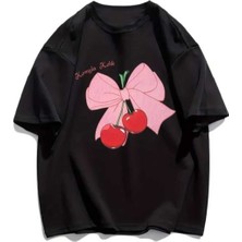 Red Cherry Bomb Oversize Unisex Tshirt