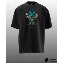 Mitolojik Geyik Tasarımlı Oversıze Unısex T-Shırt