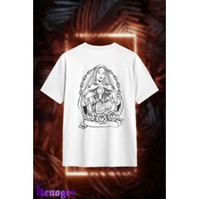 Unisex Oversize - V-Twin Nun Baskılı T-Shirt