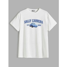 Arabalar Baskılı Oversize T-Shirt