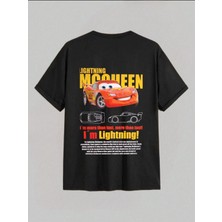 Arabalar Baskılı Oversize T-Shirt