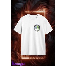 Unisex Oversize - Astronaut Cat Basklı T-Shirt